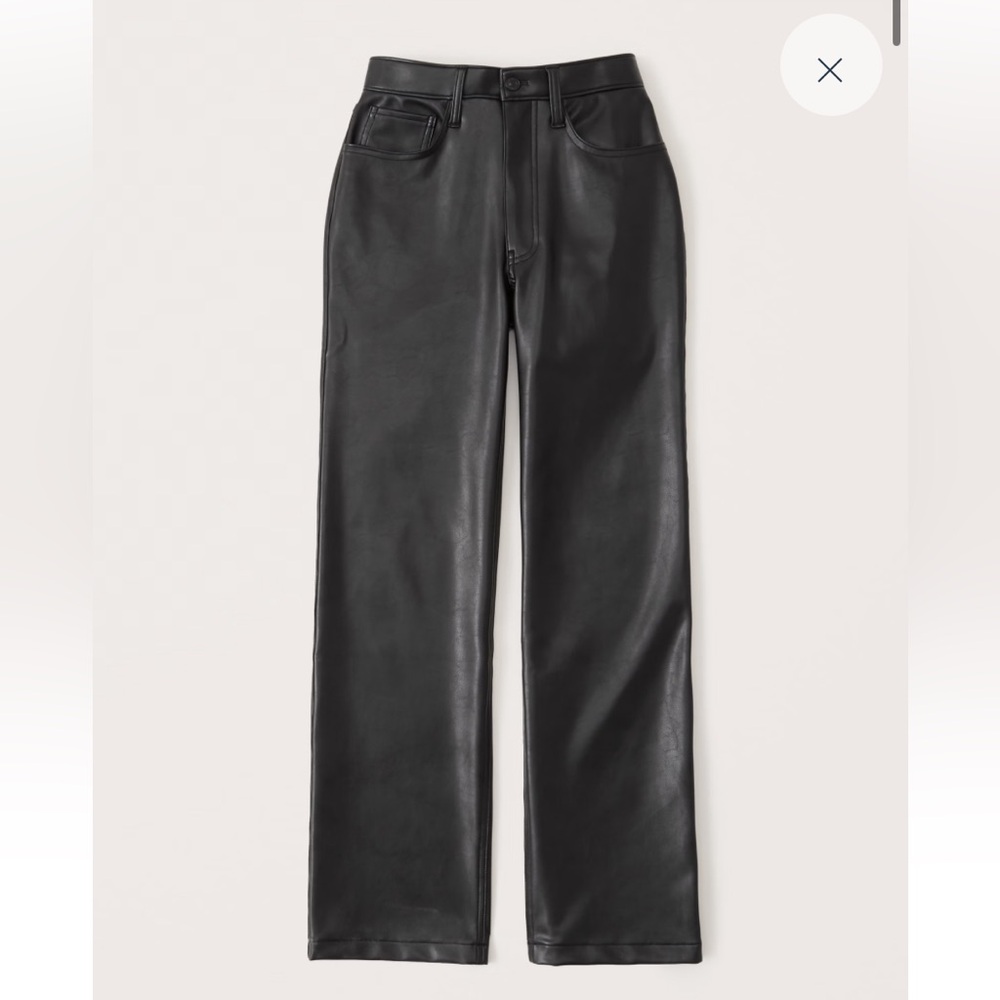 Abercrombie & Fitch Curve Love Vegan Leather 90s Relaxed Pant size 27